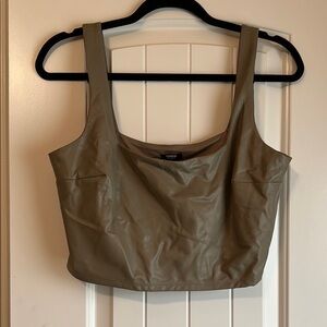 Express Green Fitted Bustier Tank Top